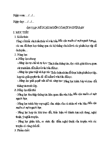 Giáo án Chuyên đề dạy thêm - Ngữ văn 6 (Học kì 1) Sách Kết nối tri thức