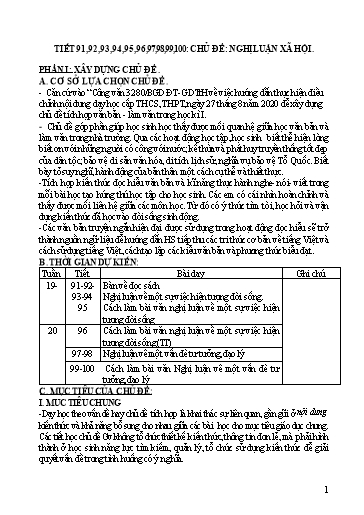 Giáo án Chuyên đề Nghị luận xã hội - Ngữ văn 9 Giáo án Chuyên đề Nghị luận xã hội - Ngữ văn 9