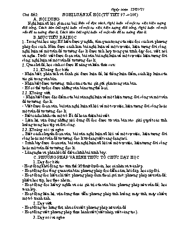 Giáo án Chuyên đề Nghị luận xã hội - Ngữ văn Lớp 9 Giáo án Chuyên đề Nghị luận xã hội - Ngữ văn Lớp 9