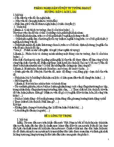 Ôn thi vào 10 môn Ngữ văn 9 - Chuyên đề Nghị luận xã hội