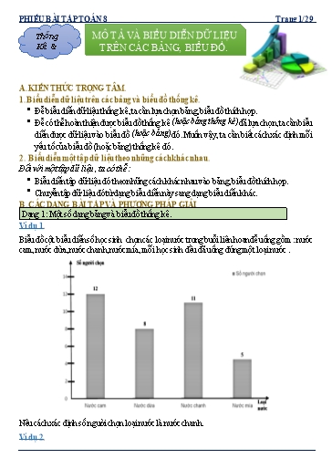 Phiếu bài tập dạy thêm - Chuyên đề: Mô tả và biểu diễn dữ liệu trên các bảng, biểu đồ - Toán 8 Kết nối tri thức